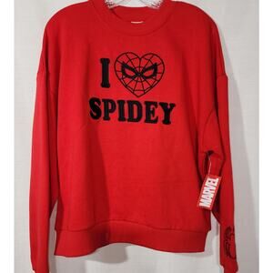 Spider-Man ''I Love Spidey'' Red sweatshirt womens small